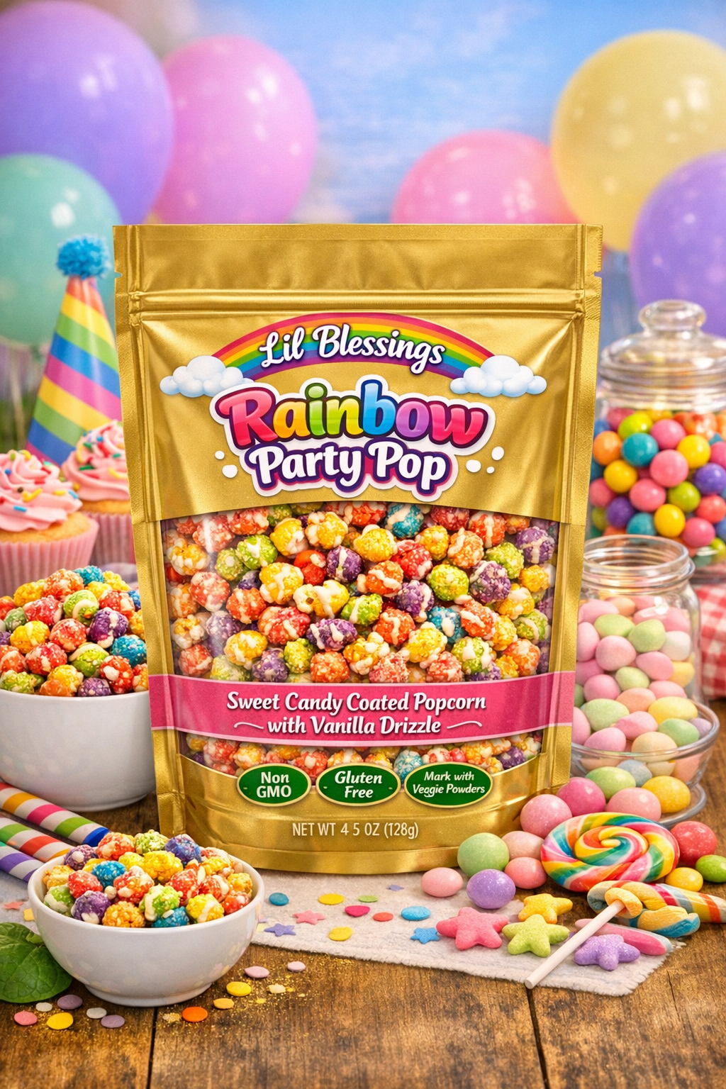 🌈 Lil Blessings Rainbow Party Popcorn