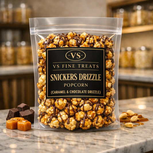 Snickers Drizzle Popcorn (Caramel & Chocolate Drizzle)